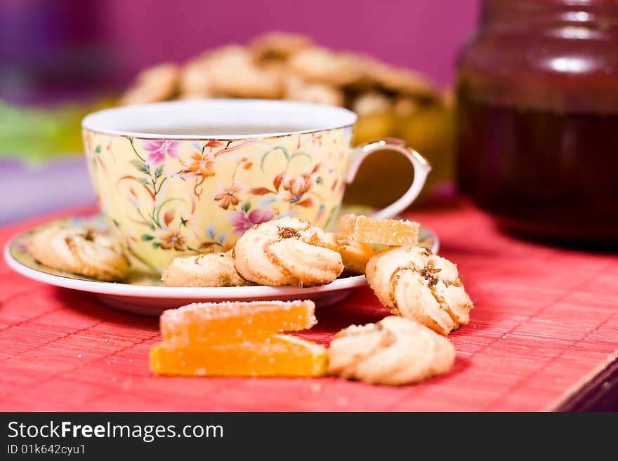 Cup of tea and cookies