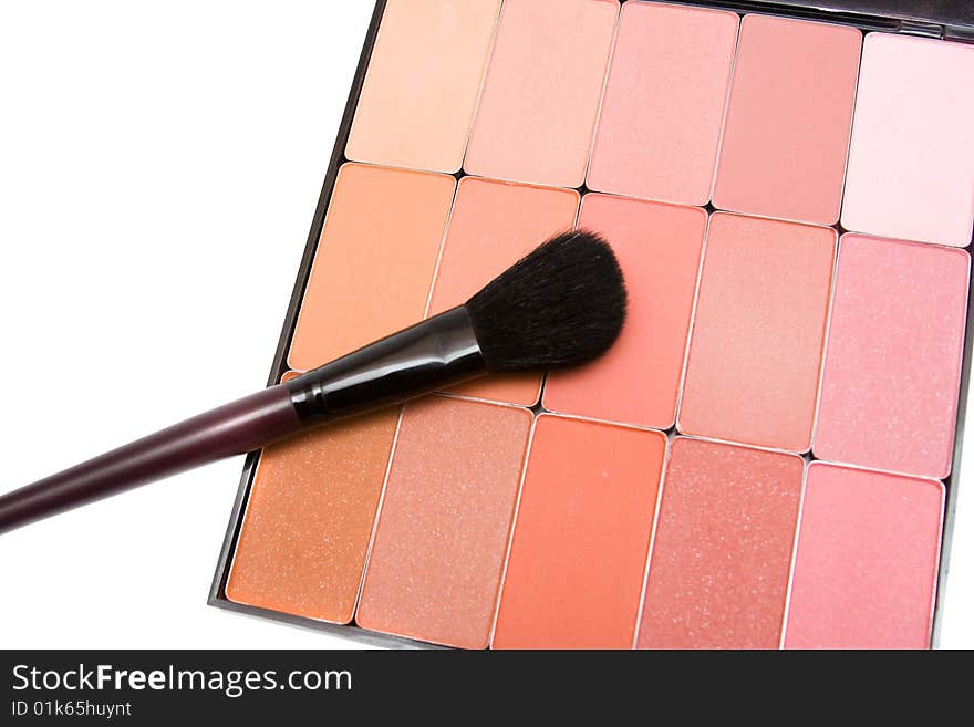 Make- up set on white background. Make- up set on white background