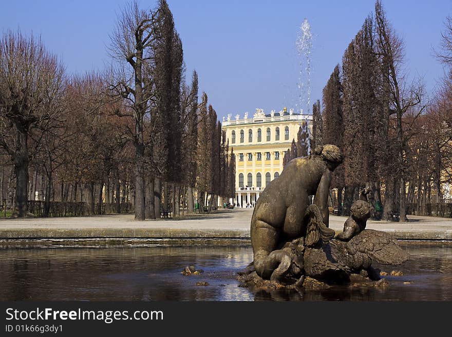 Schoenbrunn castle, a landmark of Vienna from the time of the Habsburgs