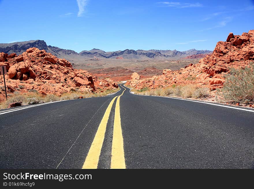 Road Through Valley Of Fire, Nevada