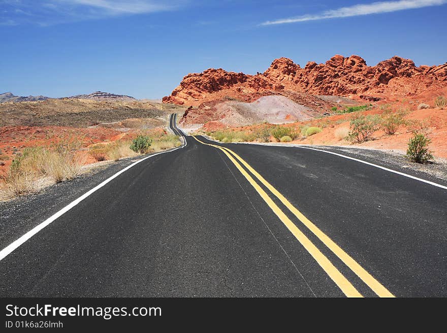 Road through Valley Of Fire, Nevada