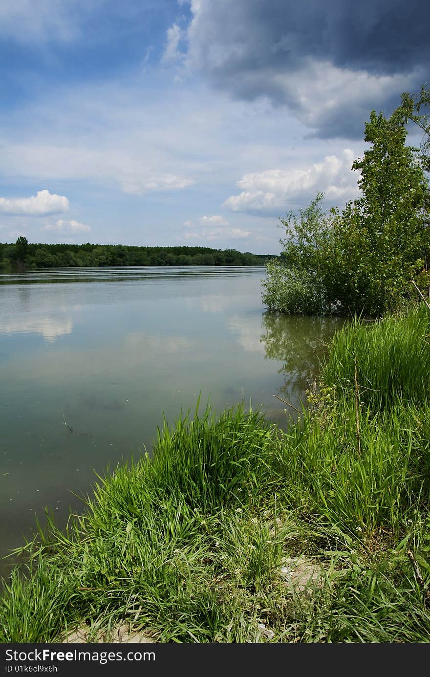 The river Danube during spring time