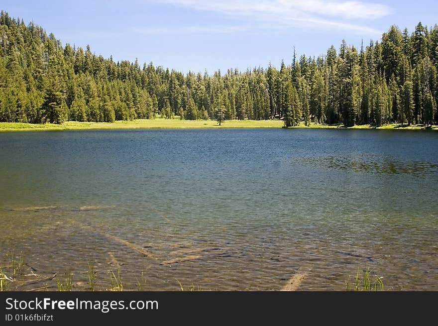 Alpine lake in the Sierras in Yosemite National Park. Alpine lake in the Sierras in Yosemite National Park