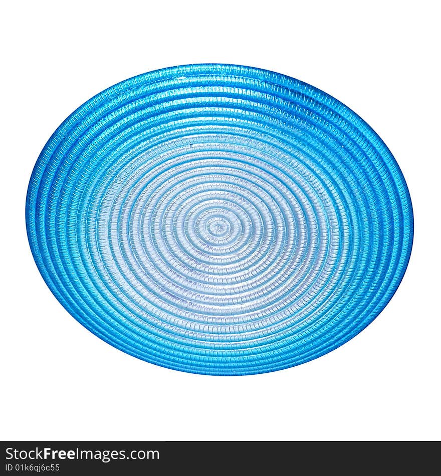 Blue metallic round dish isolated on white. Blue metallic round dish isolated on white