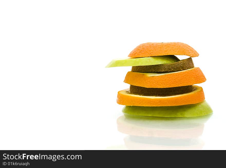 Fruit sliced kiwi apple orange