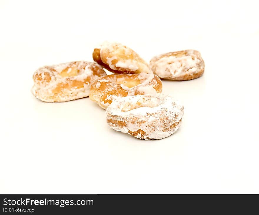 Glazed donuts isolated on white background