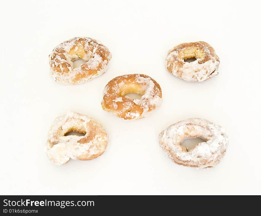 Glazed donuts isolated on white background