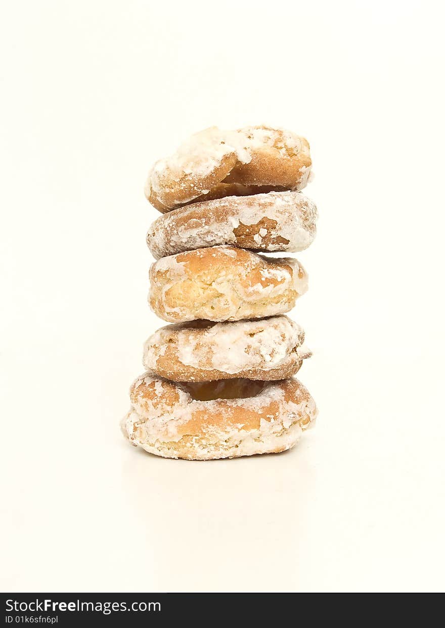 Glazed donuts isolated on white background