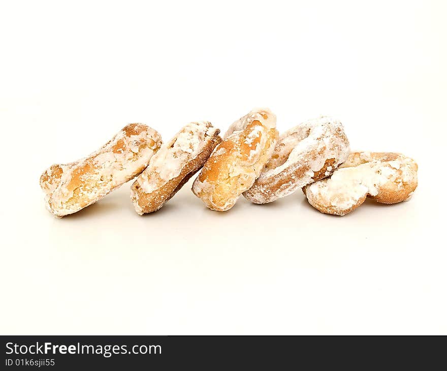 Glazed donuts isolated on white background