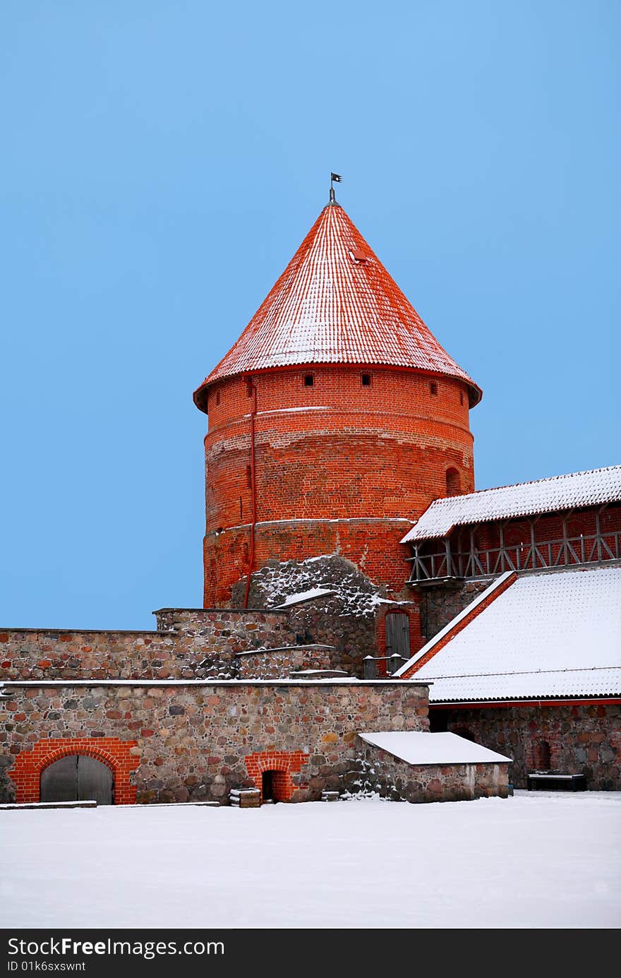 Lithuanian historical place Trakai in winter. Lithuanian historical place Trakai in winter