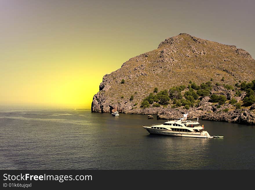 La Calobra beach at the spanish island Mallorca