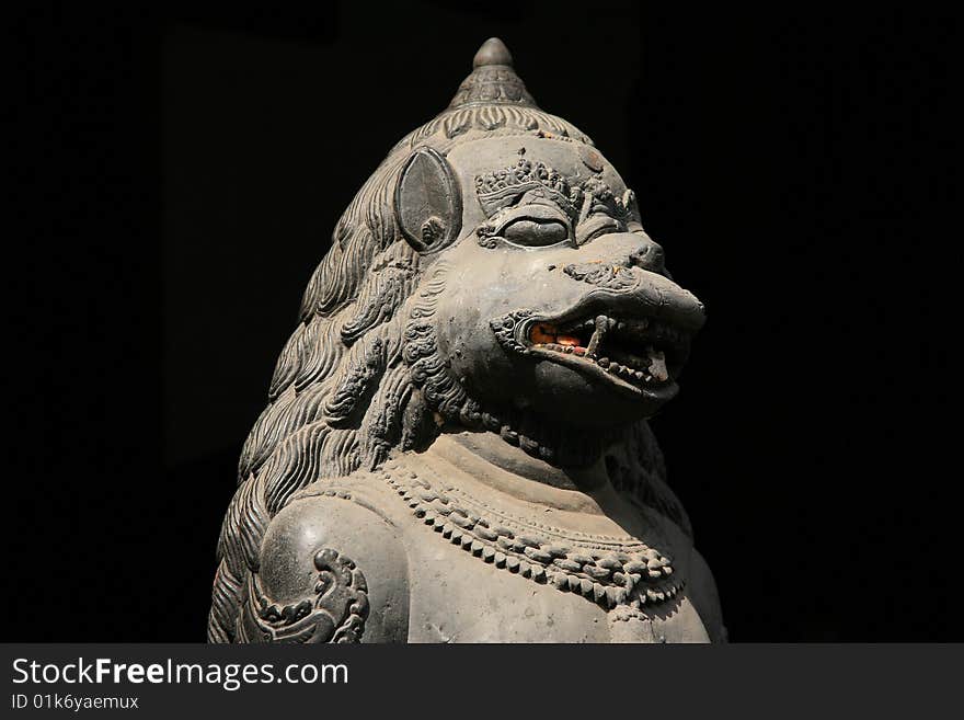 This statue is situated near the temple gates,nepal. This statue is situated near the temple gates,nepal