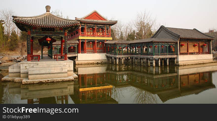 Chinese traditional wooden pavilion