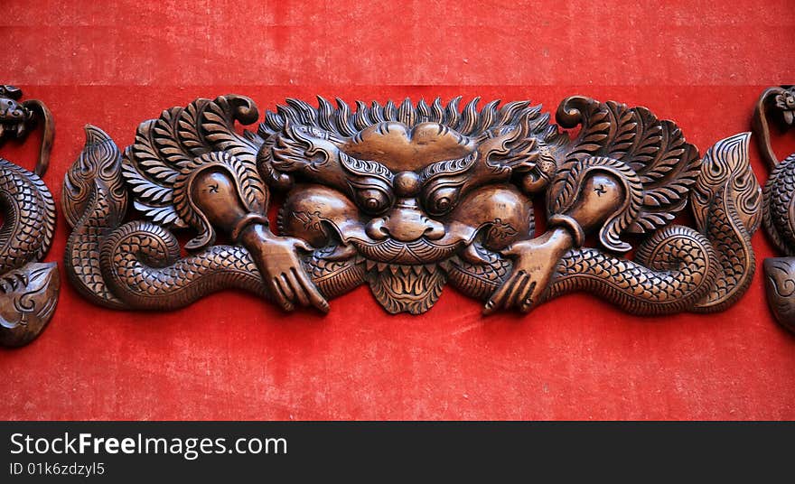 Woodcarving dragon