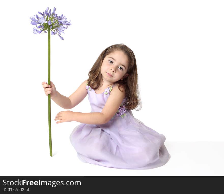 Serene girl with flower