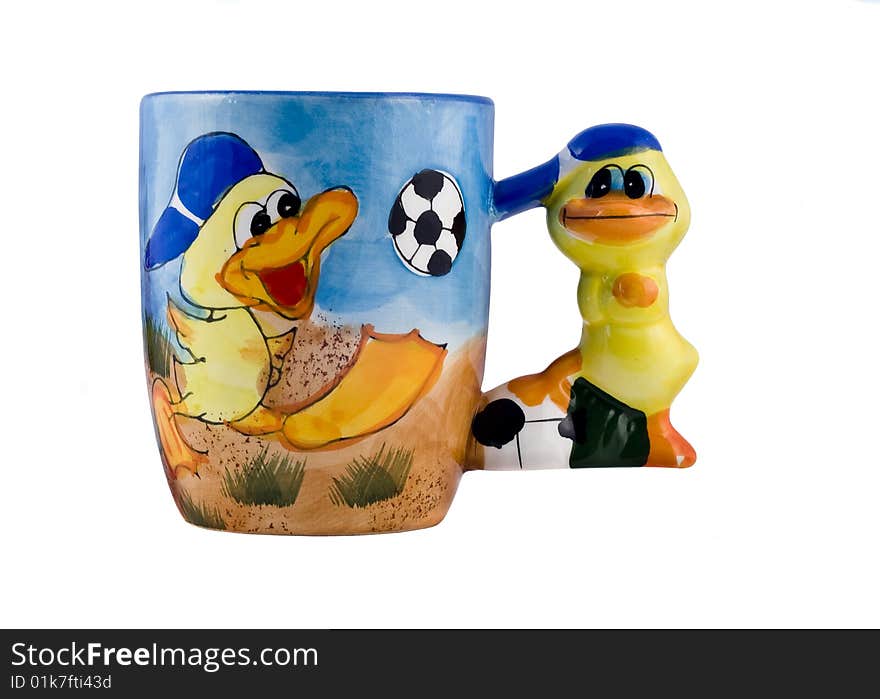 Creative cup for tea with ducks. Creative cup for tea with ducks