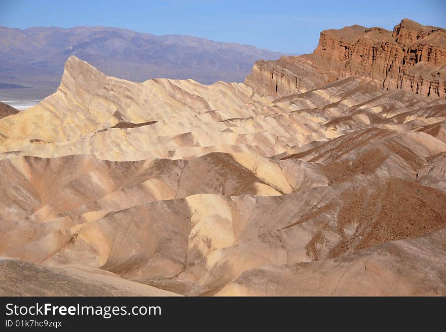 Rocks of a zabriskie point in death valley