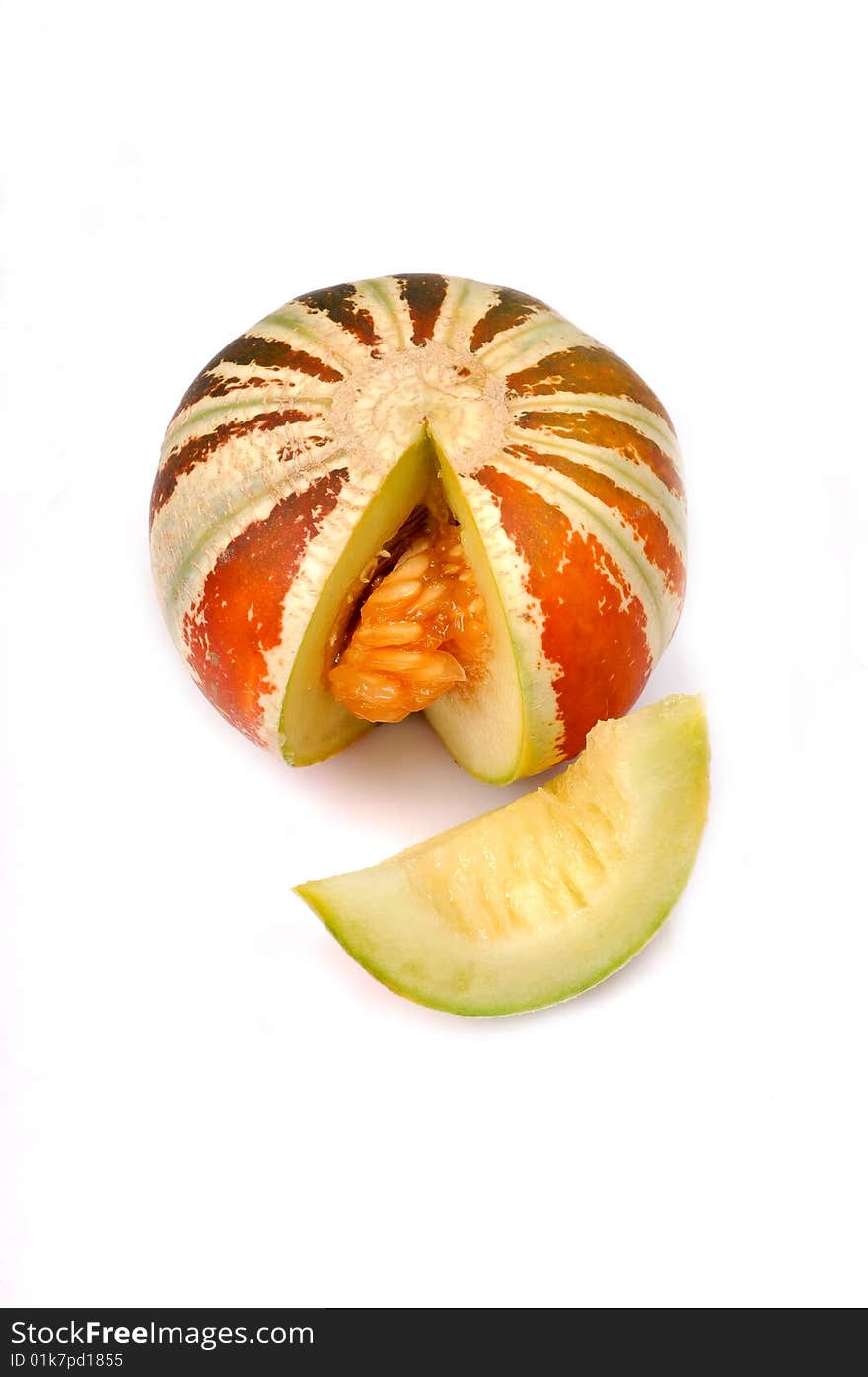 Melon isolated on white background.