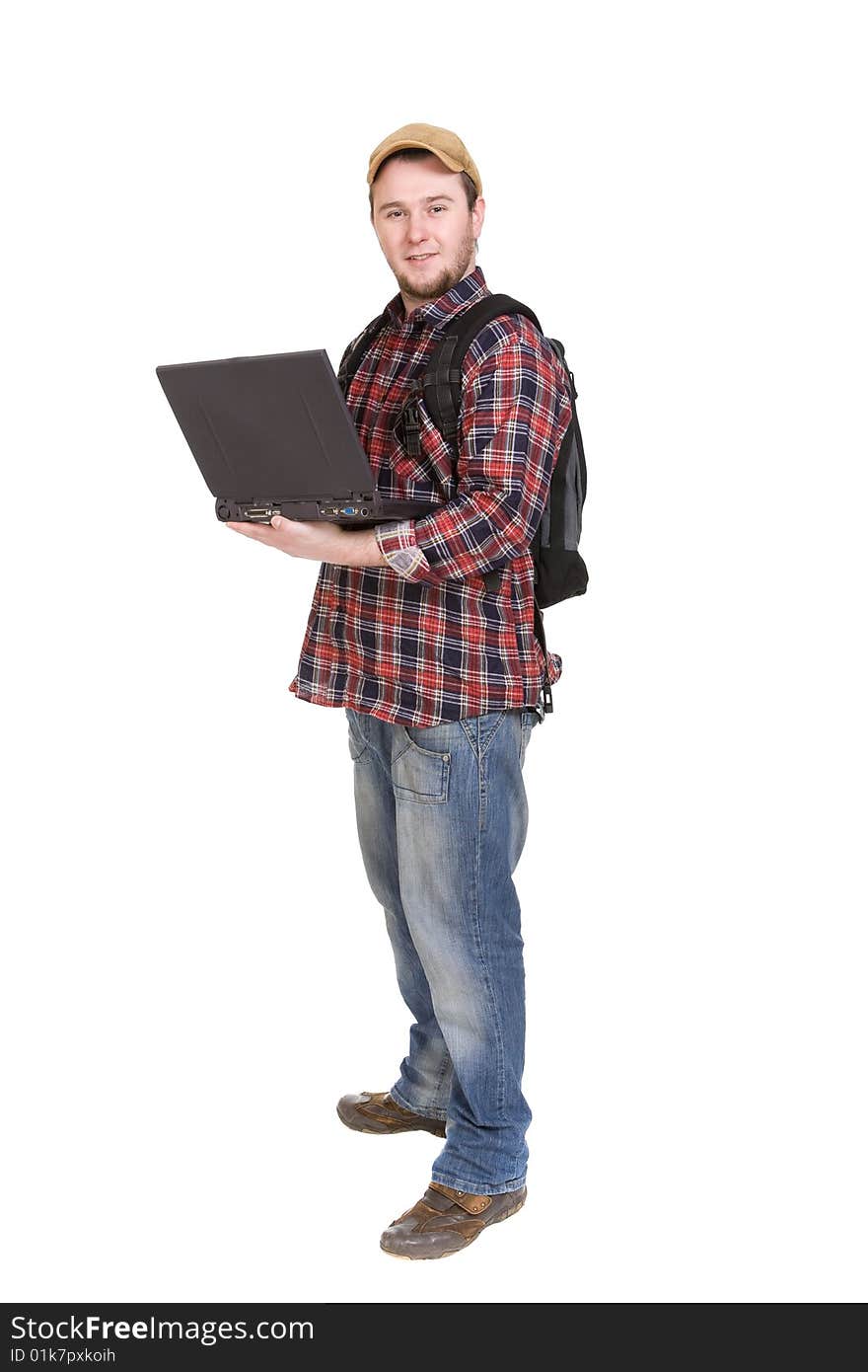 Happy student over white background. Happy student over white background