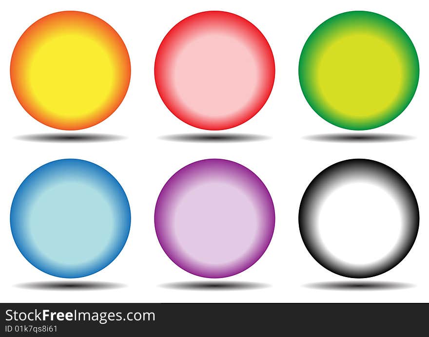 Colorful vector buttons for web design