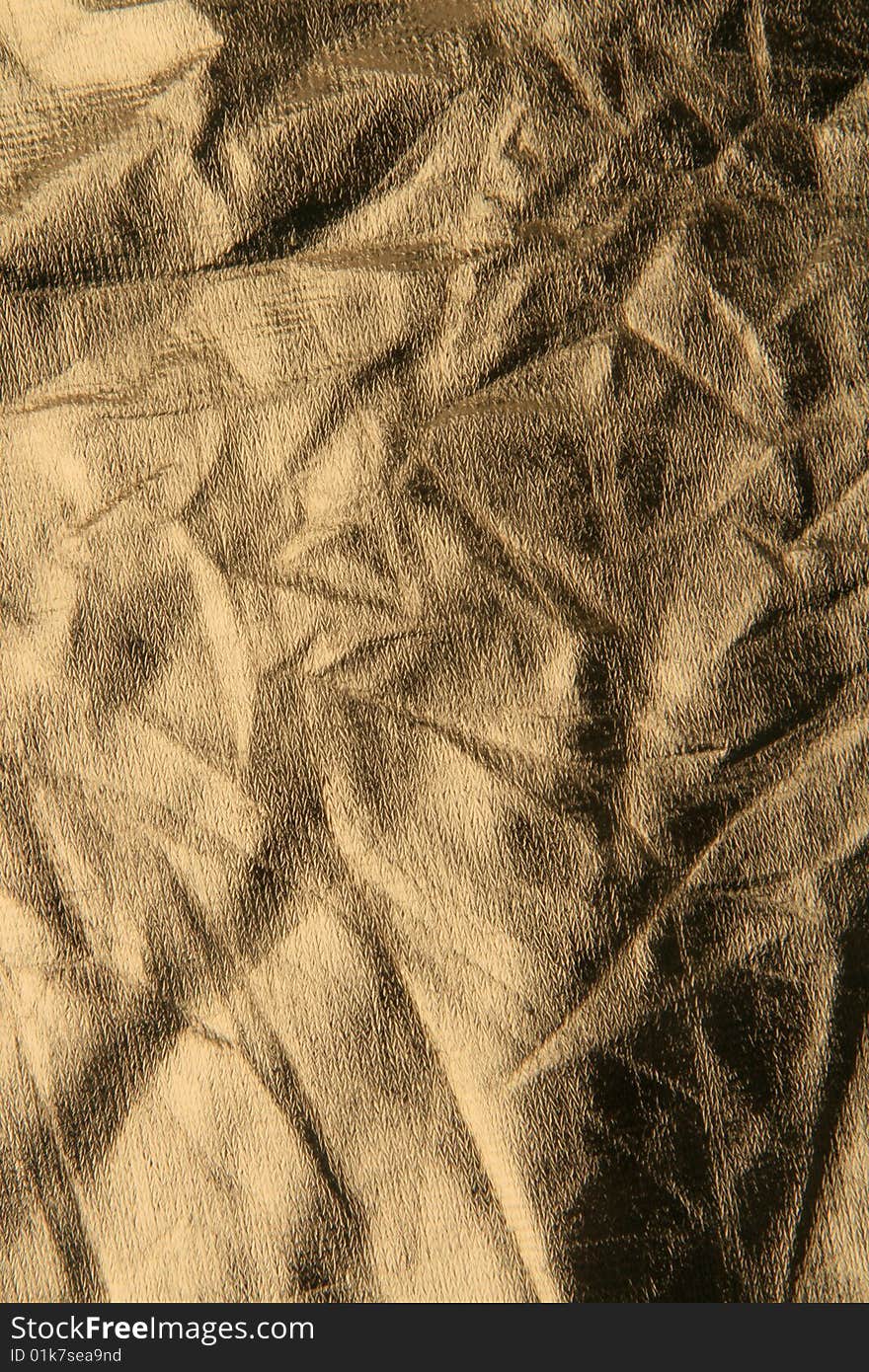 Texture of crumpled gold photo reflector. Texture of crumpled gold photo reflector