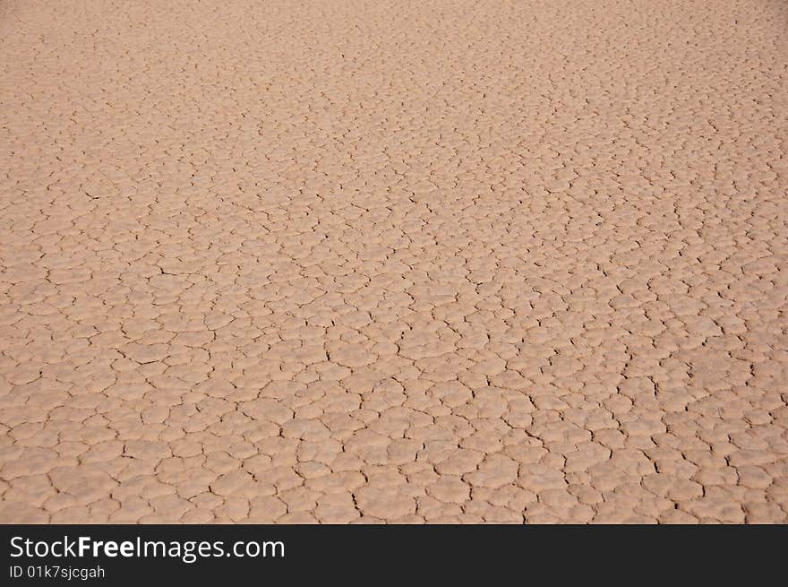 Cracked desert ground in death valley in california