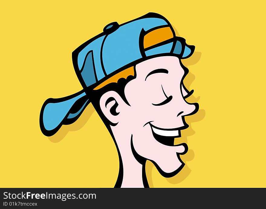 Boy with hat smile portrait