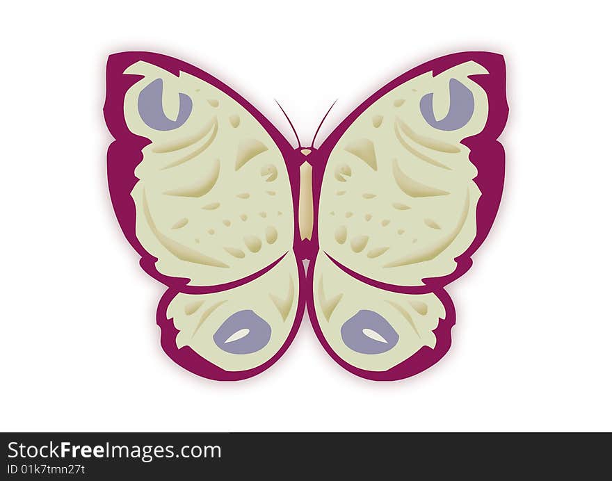 Butterfly animal with wind flying