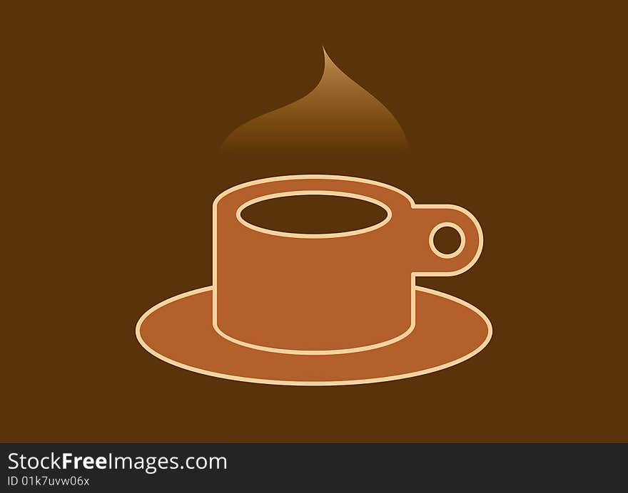 Fresh hot coffee in cup