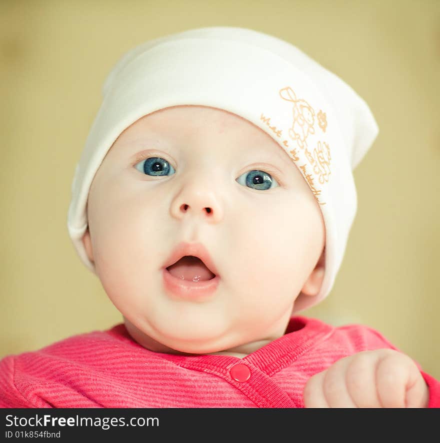 Beautiful baby close-up portrait. Beautiful baby close-up portrait