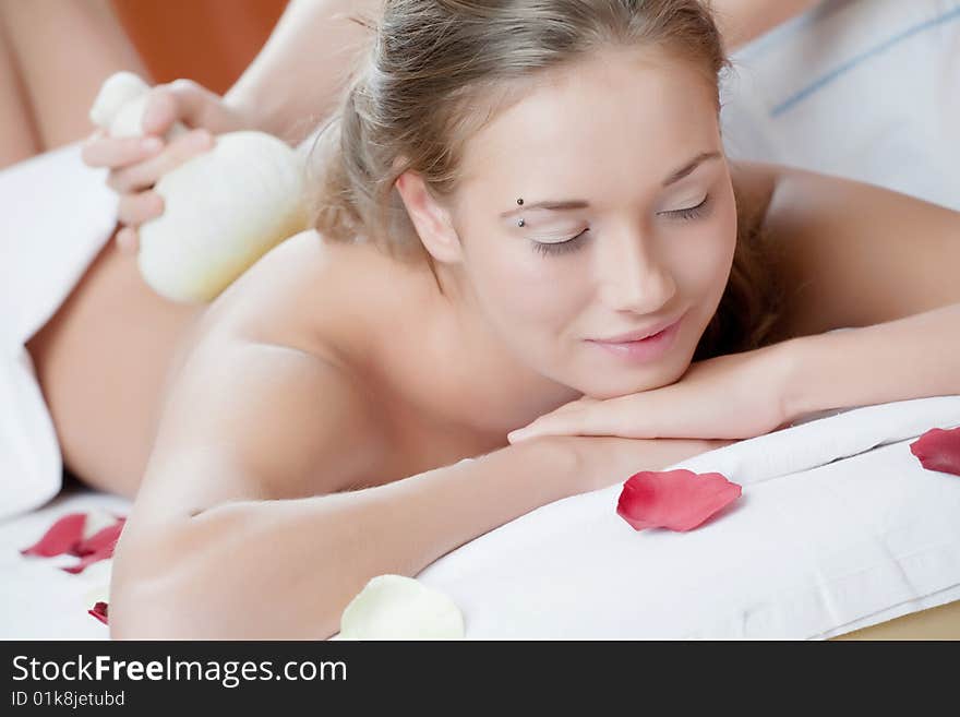 Beautiful Woman Getting A Massage