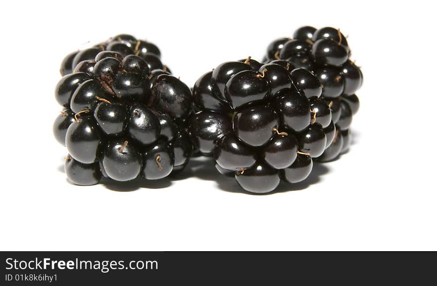 Blackberries on a white background