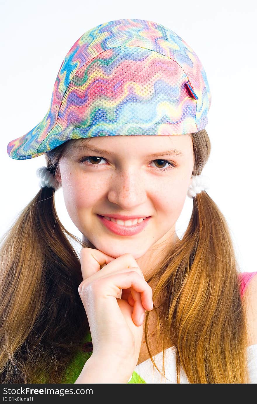 Playful teenage pretty girl closeup portrait. Playful teenage pretty girl closeup portrait