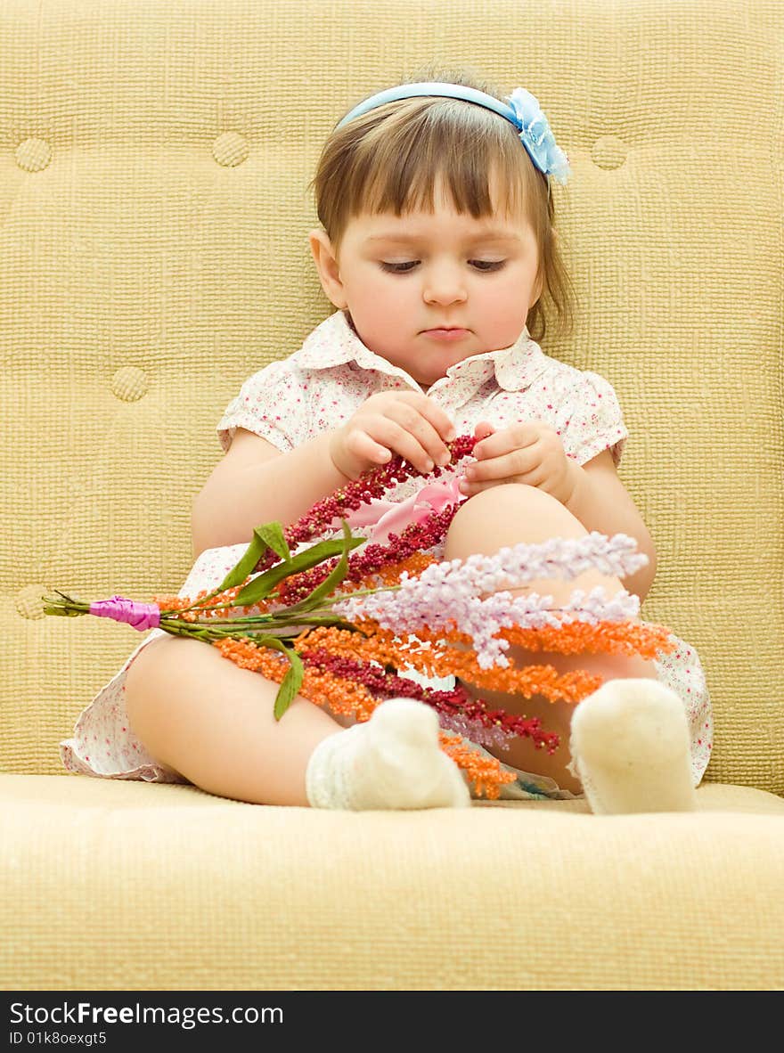 Baby with flowers