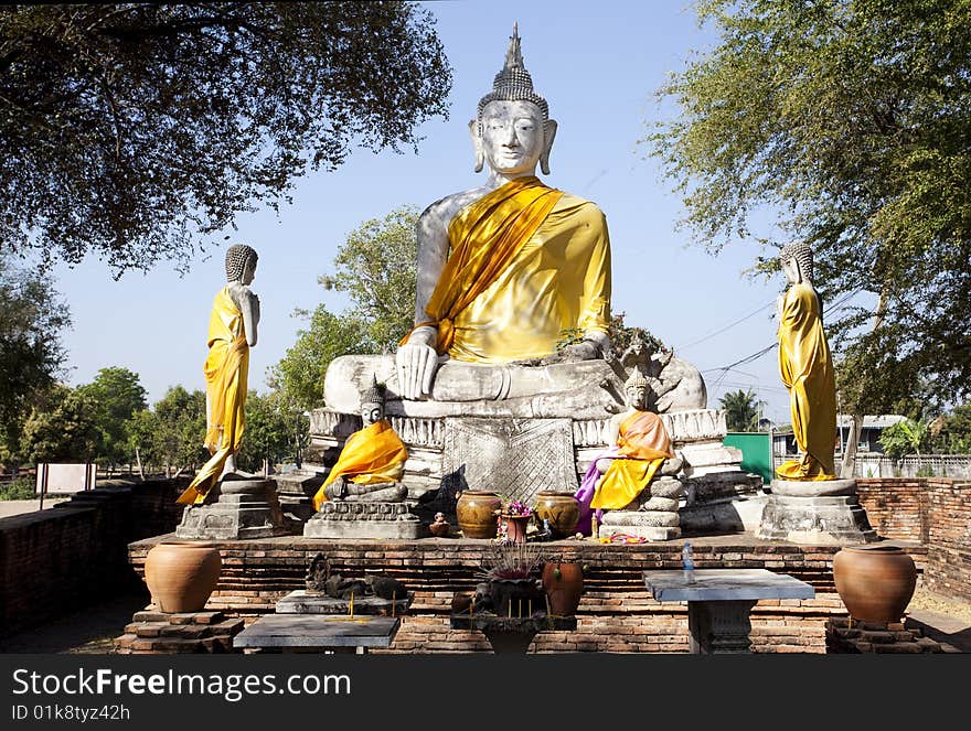 Buddha statue shrine in Ayutthaya, Thailand