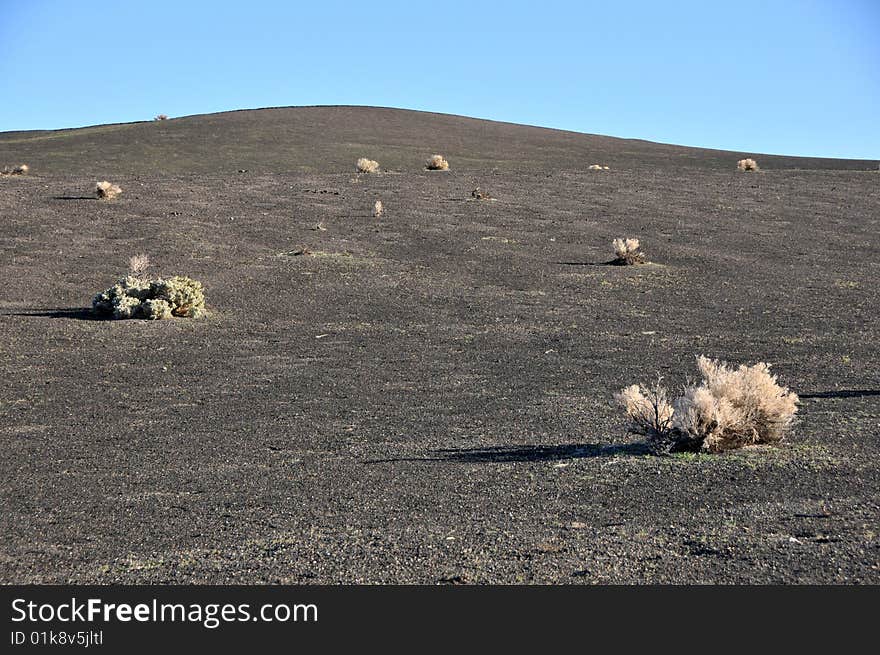 Volcanic landscape in the Death Valley national park in California near Ubehebe Crater. Volcanic landscape in the Death Valley national park in California near Ubehebe Crater