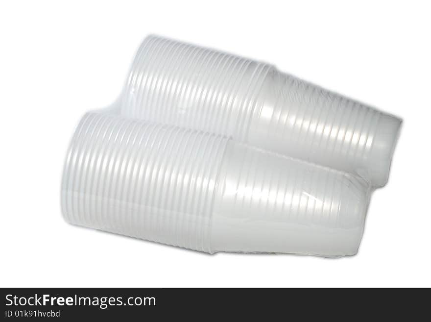 Package of a plastic disposable drinking cups