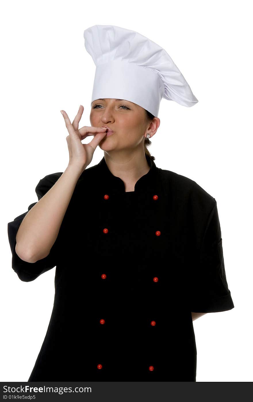 Girl in the cook clothes