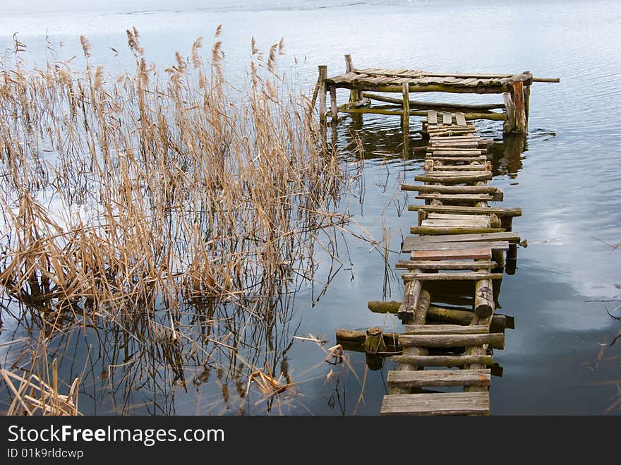 Wooden footbridge