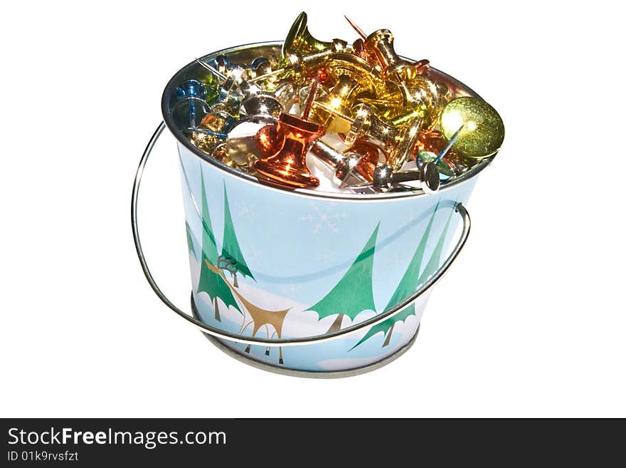 Miniture Holiday Bucket, Isolated