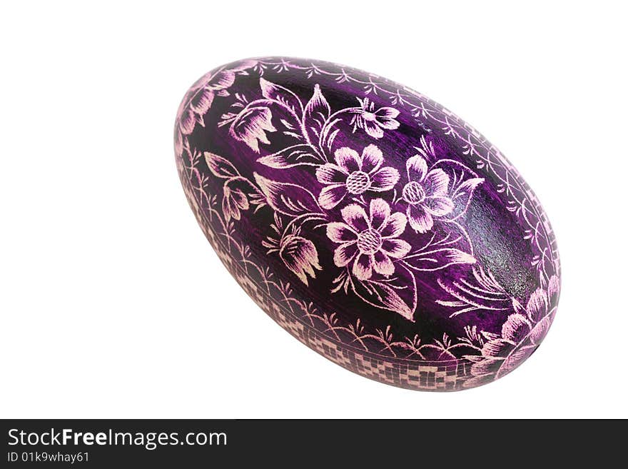 Beautiful Easter egg isolated on the white background