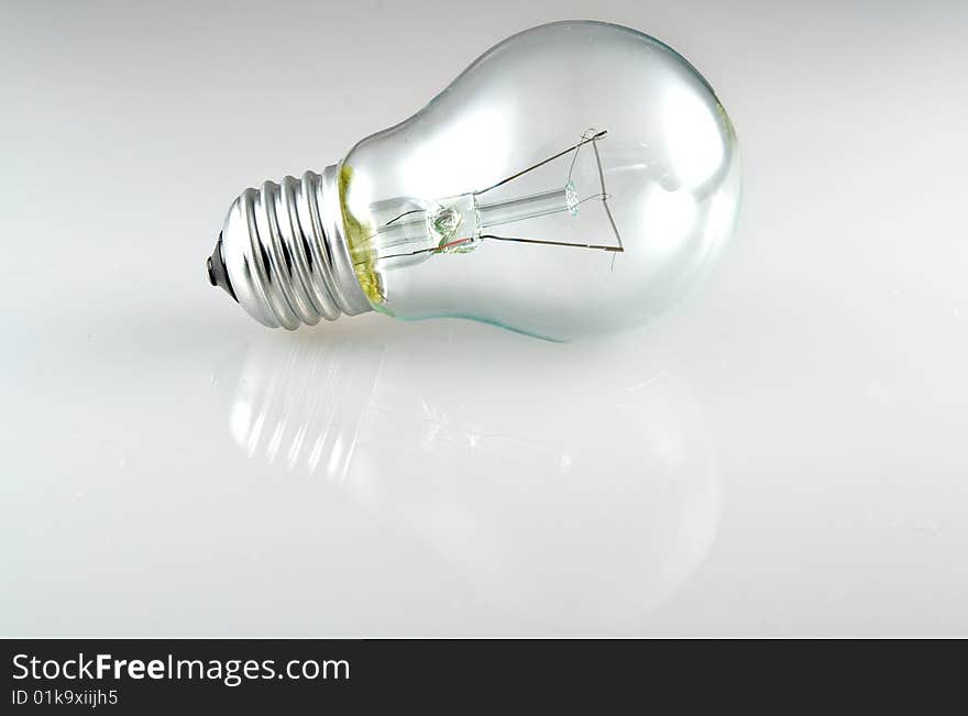 Light bulb on white background