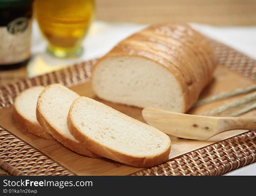 Closeup of fresh sliced bread