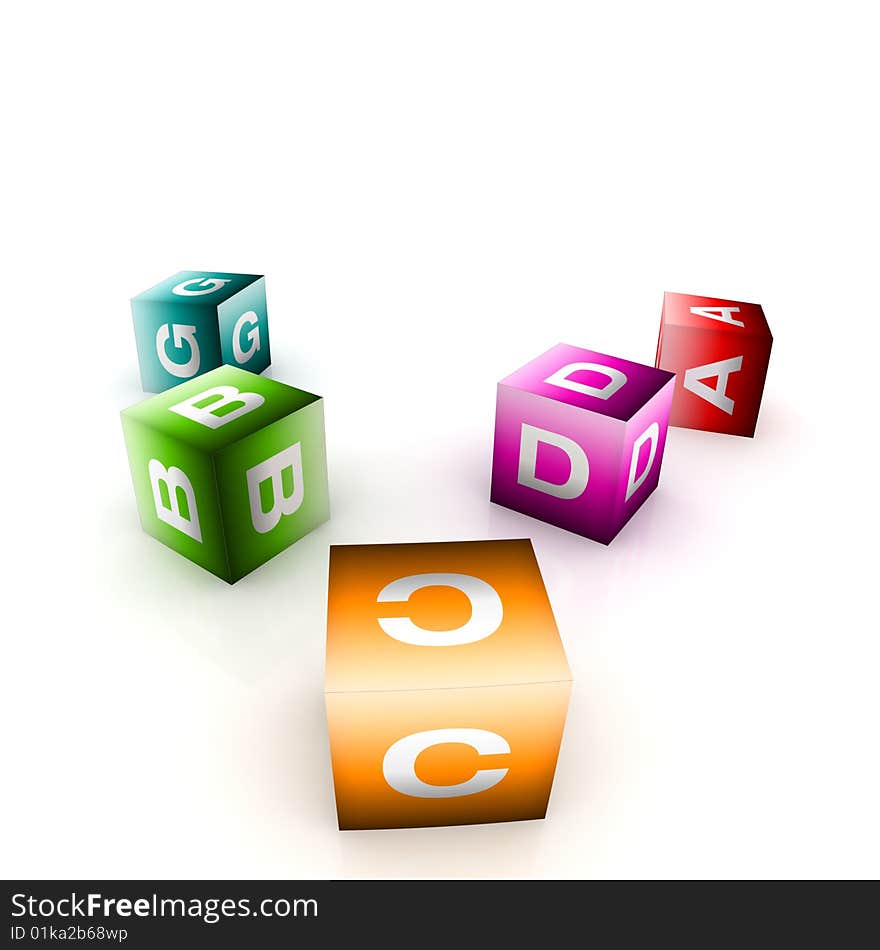 Alphabetical Toys In Cube Shape