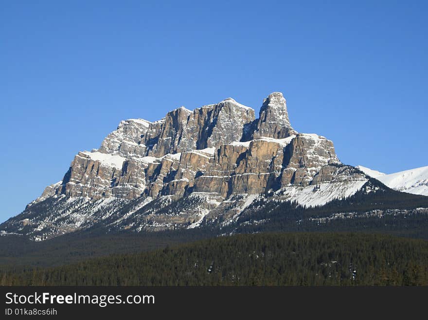 Castle Mountain located in the beautiful Rocky Mountains of Banff National Park