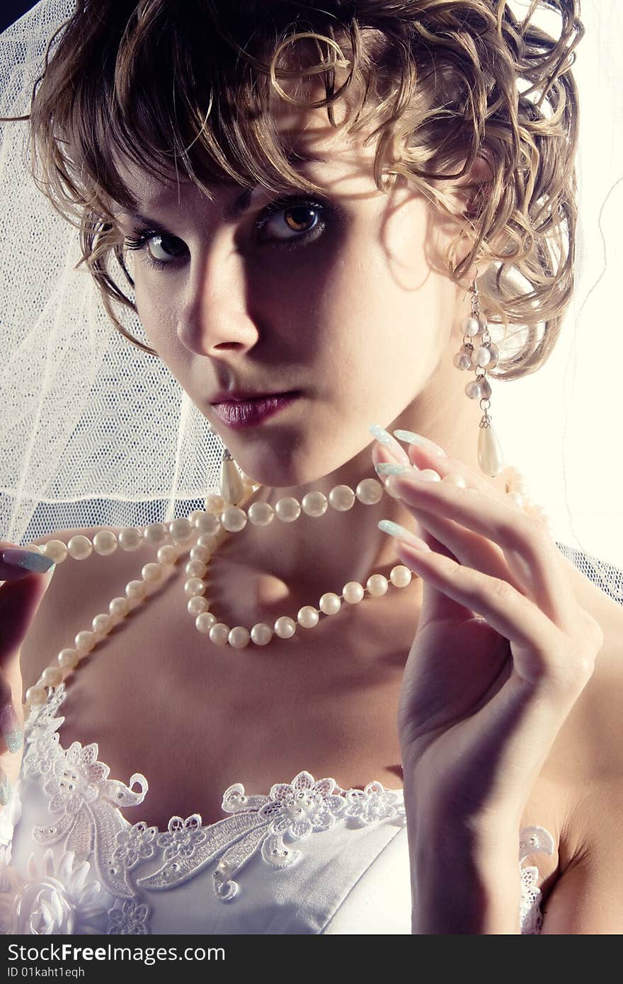 Studio Portrait Of A Young Bride