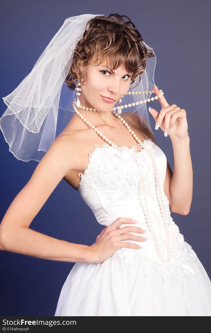 Studio Portrait Of A Young Bride