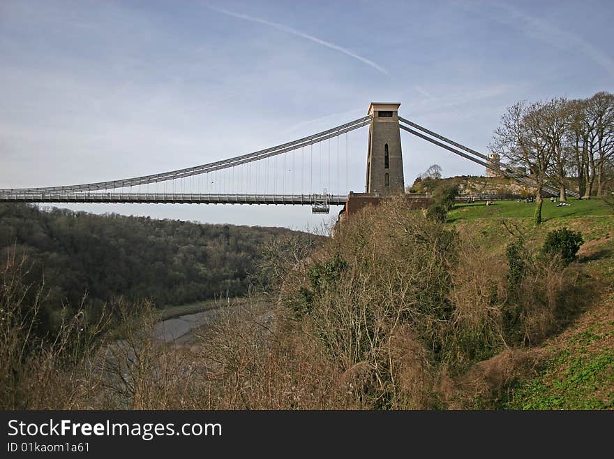 Clifton suspension bridge over Avon gorge, Bristol