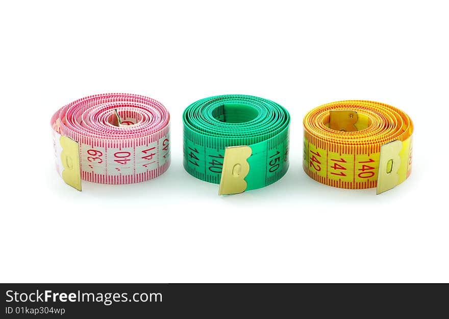 Measuring tape isolated on a white background