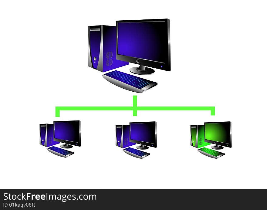 Illustration of computers in connection